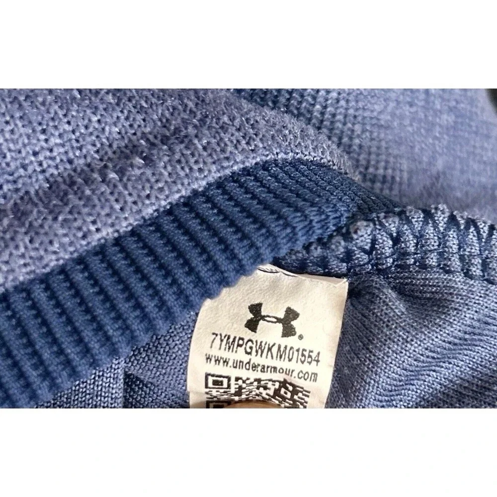 UNDER ARMOUR GOLF Blue Storm Sweater Fleece 1/4 Snap Mock Neck Top Sz XXL